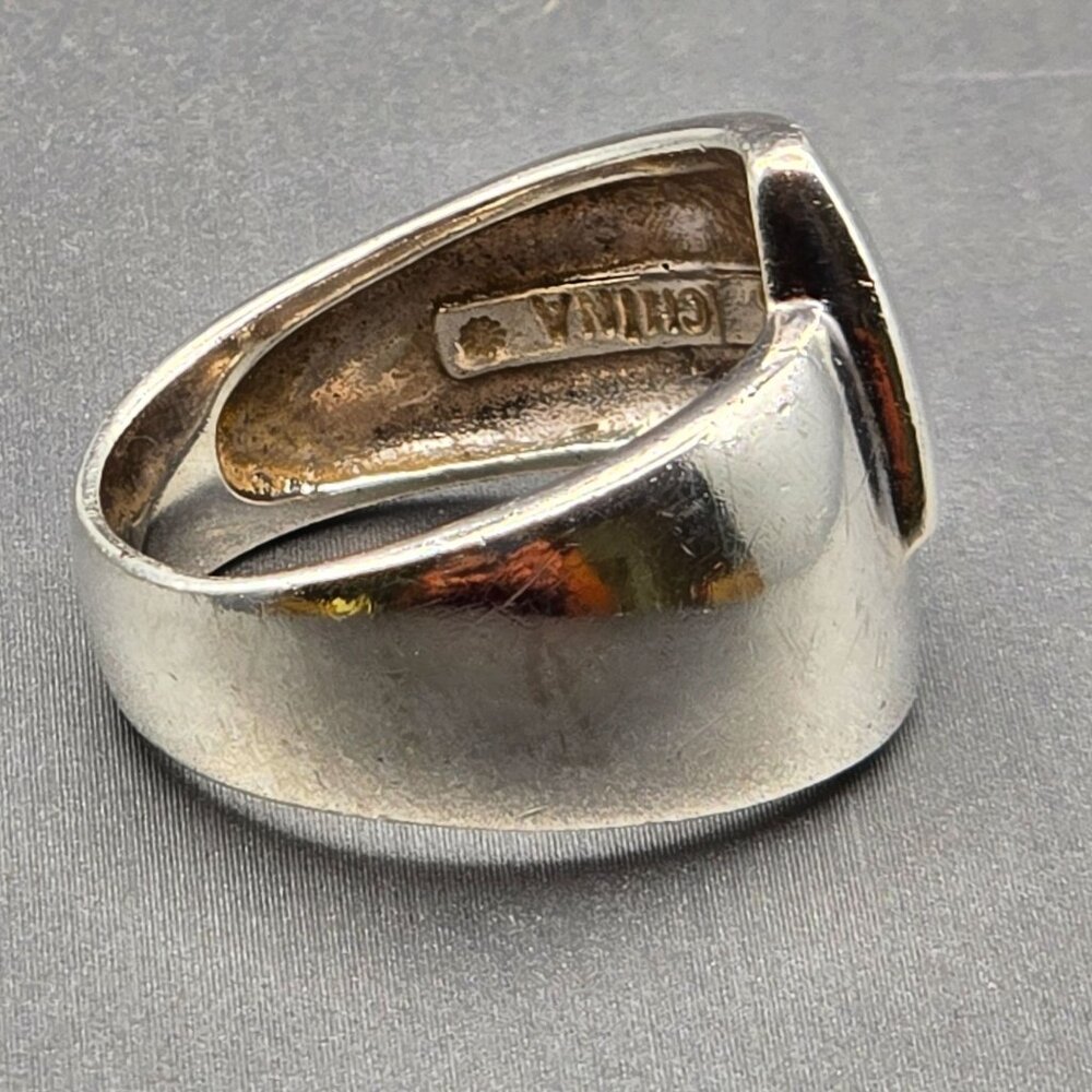 Sterling Silver 925 Modernist Bypass 6mm Band Ring Size 8 6.9g - Picture 4 of 8